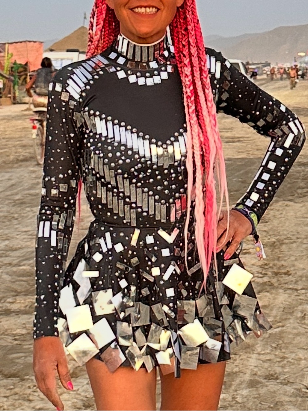 Burning man dress. Coachella dress. Black Mirror-Sequin festival Dress.